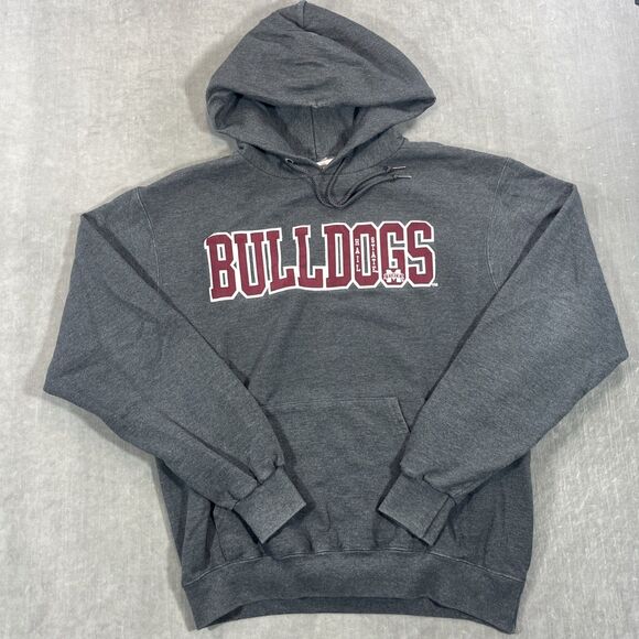 Mississippi State Bulldogs Mens Medium Gray‎ Champion Pullover Sweatshirt Hoodie - Picture 1 of 5